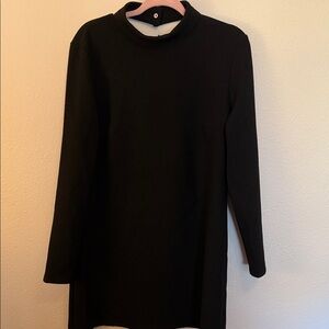 Black Long Sleeve High Neck Dress, NWOT